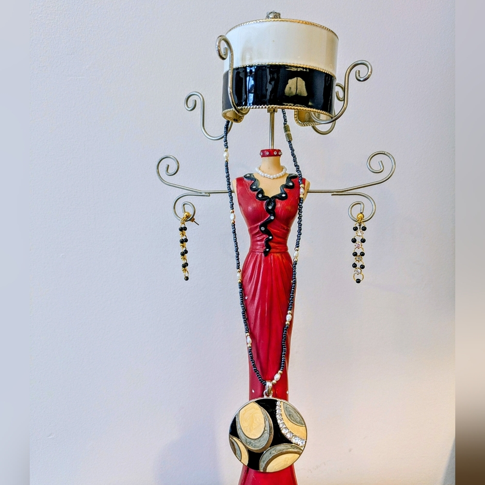 Black And White Costume Jewelry With Gold Accents, FREE With a Dress Purchase